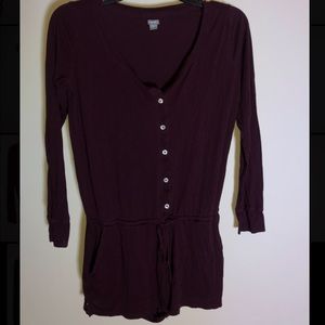 Aerie Burgundy Sleep Romper